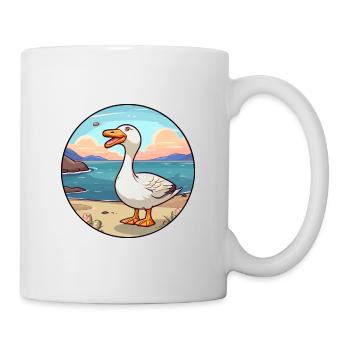 Goose Watercolor Cartoon Kawaii Clipart Animal - Mug - white - Right