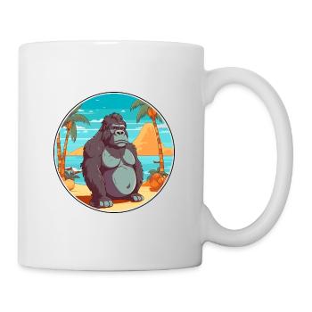 Gorilla Aquarell Cartoon Kawaii Clipart Tier - Tasse - Weiß - Rechts