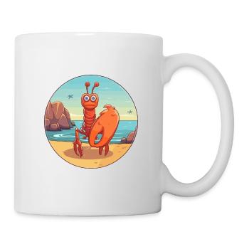 Homard aquarelle dessin animé Kawaii Clipart Animal - Mug blanc - blanc - Droite