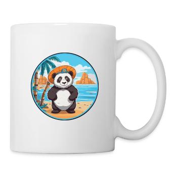 Panda Aquarell Karikatur Kawaii Clipart Tier - Tasse - Weiß - Rechts