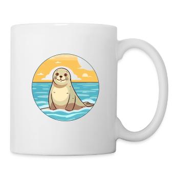 Seal Watercolor Cartoon Kawaii Clipart Animal - Mug - white - Right