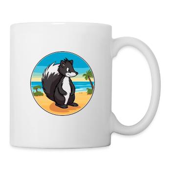 Skunk aquarelle dessin animé Kawaii Clipart Animal - Mug blanc - blanc - Droite