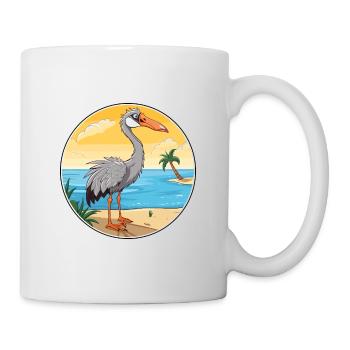 Crane Watercolor Cartoon Kawaii Clipart Animal - Mug - white - Right