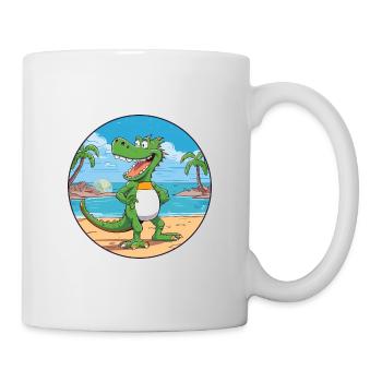 Crocodile Watercolor Cartoon Kawaii Clipart Animal - Mug - white - Right