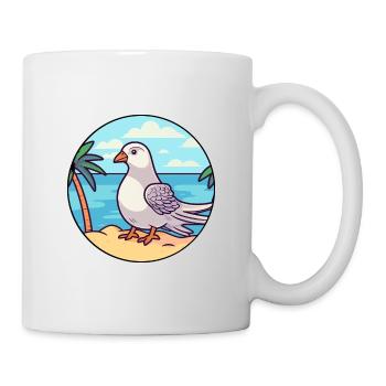 Dove Watercolor Cartoon Kawaii Clipart Animal - Mug - white - Right