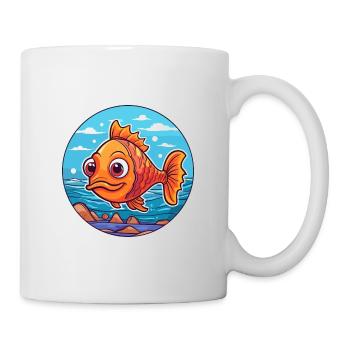 Fish Watercolor Cartoon Kawaii Clipart Animal - Mug - white - Right