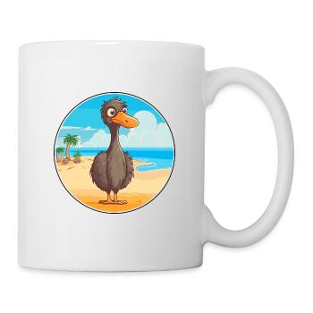 Emu Watercolor Cartoon Kawaii Clipart Animal - Mug - white - Right