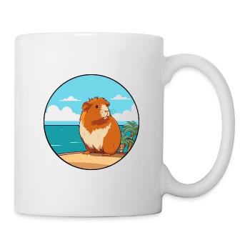Cochon d’Inde aquarelle dessin animé Kawaii Clipart animal de compagnie - Mug blanc - blanc - Droite