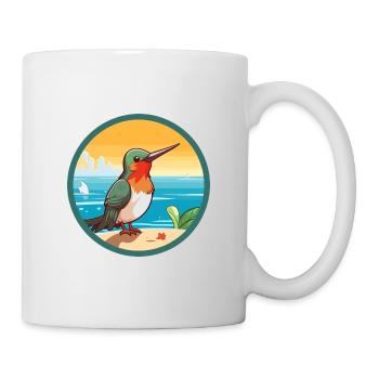 Colibri aquarelle dessin animé Kawaii Clipart animal de compagnie - Mug blanc - blanc - Droite