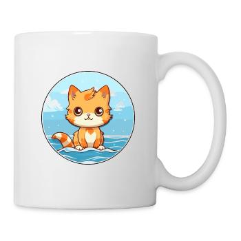 Kitten Watercolor Cartoon Kawaii Clipart Animal - Mug - white - Right