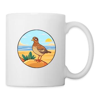 Perdrix aquarelle dessin animé Kawaii Clipart Animal - Mug blanc - blanc - Droite