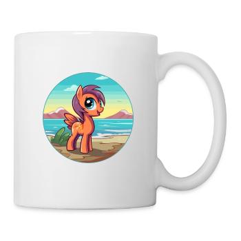 Ponny aquarelle dessin animé Kawaii Clipart Animal - Mug blanc - blanc - Droite