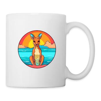 Kangaroo Watercolor Cartoon Kawaii Clipart Animal - Mug - white - Right