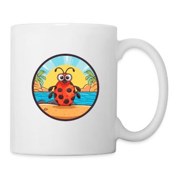 Ladybug Watercolor Cartoon Kawaii Clipart Animal - Mug - white - Right