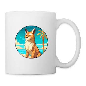 Luchs Aquarell Cartoon Kawaii Clipart Tier - Tasse - Weiß - Rechts