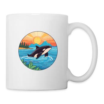 Orca Watercolor Cartoon Kawaii Clipart Animal - Mug - white - Right