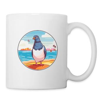 Taube Aquarell Cartoon Kawaii Clipart Tier - Tasse - Weiß - Rechts