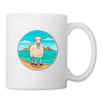 Sheep Watercolor Cartoon Kawaii Clipart Animal - Mug - white - Right