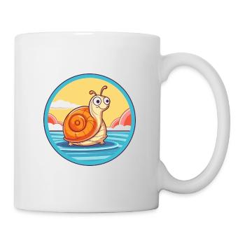 Schnecke Aquarell Cartoon Kawaii Clipart Tier - Tasse - Weiß - Rechts