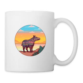 Tapir Watercolor Cartoon Kawaii Clipart Animal - Mug - white - Right