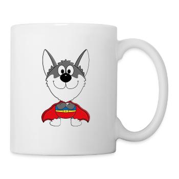 HUSKY - SCHLITTENHUND - SUPERHELD - TIER - HELD - Tasse - Weiß - Rechts