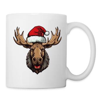 Elch Porträt Weihnachten - Tasse - Weiß - Rechts