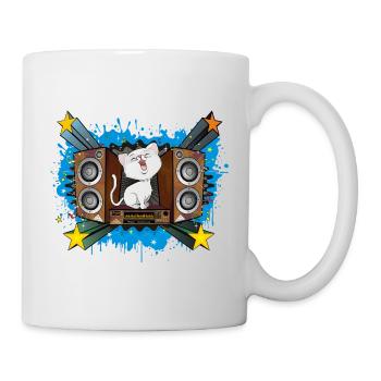 Singende Katze - Tasse - Weiß - Rechts