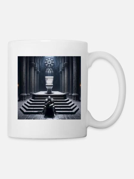 Fart Souls - Hollow Knight on Porcelain Throne #07 - Mug - white