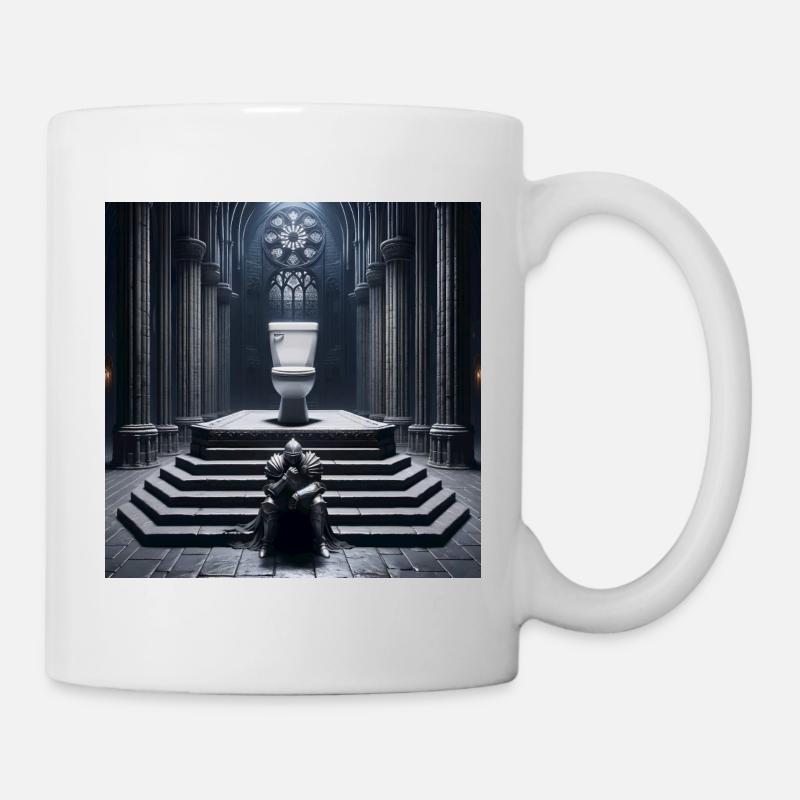 Fart Souls - Hollow Knight on Porcelain Throne #07 - Mug - white