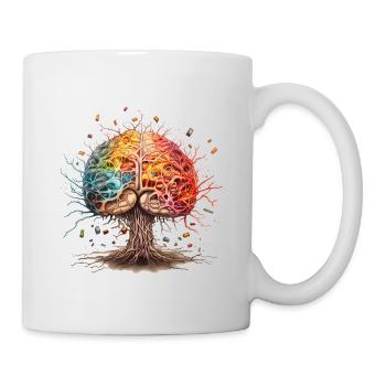 Colorful Artful Brain as a Tree - ADHD Autism - Mug - white - Right