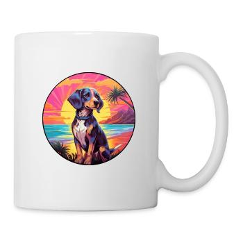 Aidi Dog Breed Aquarelle de dessin animé coloré - Mug blanc - blanc - Droite