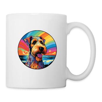Airedale Terrier Chien Race Coloré Cartoon Waterc - Mug blanc - blanc - Droite