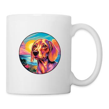 Alpine Dachsbracke Dog Breed Colorful Cartoon Wate - Mug - white - Right