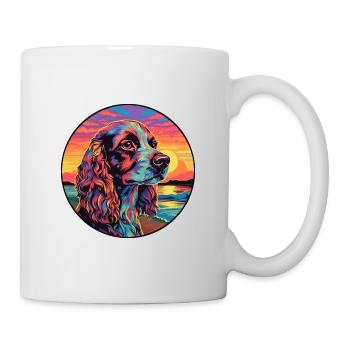 Alpine Spaniel Dog Breed Colorful Cartoon Watercol - Mug - white - Right