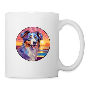 Berger Australien Chien Race Coloré Cartoon Wat - Mug blanc - blanc - Droite