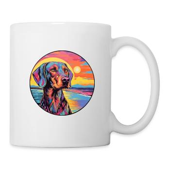 Auvergne Pointing Dog Breed Colorful Cartoon Water - Mug - white - Right