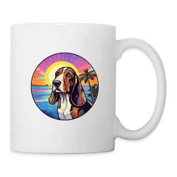 Basset Artesien Normand Dog Breed Colorful Cartoon - Mug - white - Right