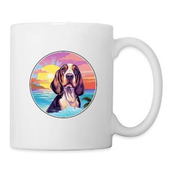 Basset Bleu De Gascogne Dog Breed Colorful Cartoon - Mug - white - Right