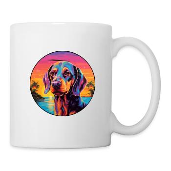 Amerikanischer Wasserhund Hunderasse Bunte Karikatur Wat - Tasse - Weiß - Rechts