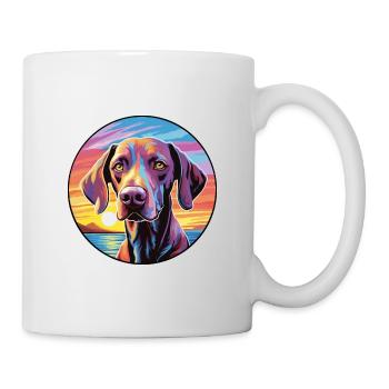Ariege Pointer Hund Rasse Bunte Karikatur Watercol - Tasse - Weiß - Rechts