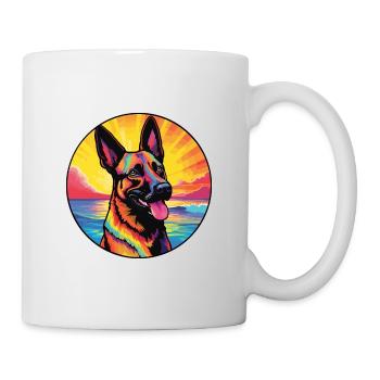 Race de chien malinois belge coloré dessin animé Waterc - Mug blanc - blanc - Droite