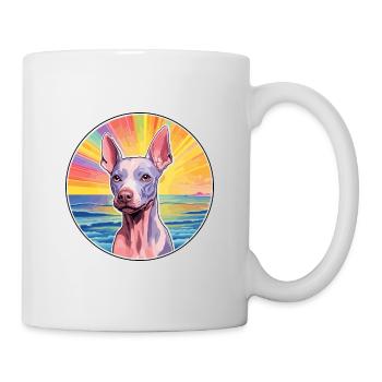 American Hairless Terrier Race de chien Carto coloré - Mug blanc - blanc - Droite
