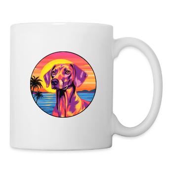 Andalusischer Jagdhund Rasse Bunte Karikatur Wasserc - Tasse - Weiß - Rechts