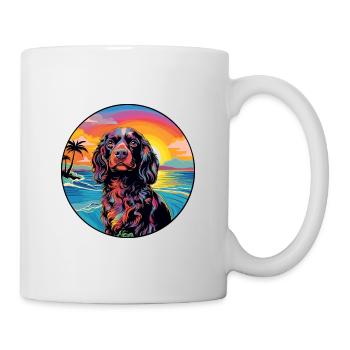 American Water Spaniel Hunderasse Bunte Karikatur - Tasse - Weiß - Rechts