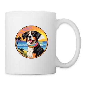 Appenzeller Sennenhund Dog Breed Colorful Cartoon - Mug - white - Right