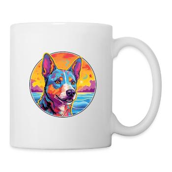 Race de chien de bétail australien Coloré Cartoon Eau - Mug blanc - blanc - Droite