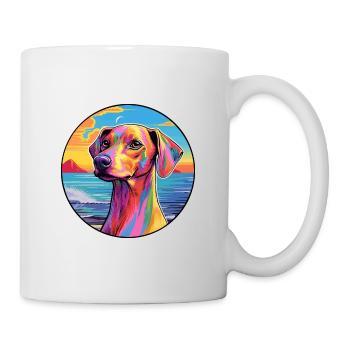 Azawakh chien race coloré dessin animé aquarelle - Mug blanc - blanc - Droite