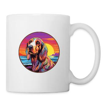 Basset Fauve De Bretagne Dog Breed Colorful Cartoo - Mug - white - Right