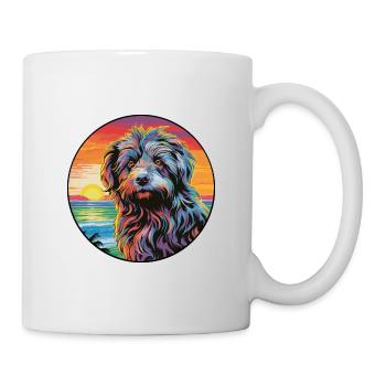 Bergamasco Schäferhund Rasse Bunte Karikatur Wat - Tasse - Weiß - Rechts