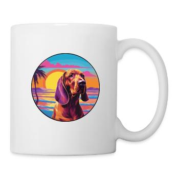 Bloodhound chien race coloré dessin animé aquarelle - Mug blanc - blanc - Droite